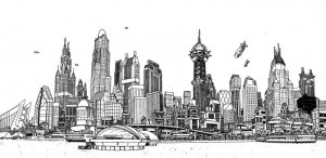 Gotham City skyline